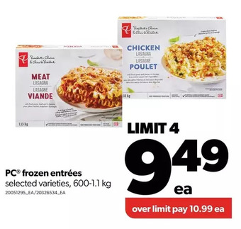 Real Canadian Superstore Pc frozen entrées offer