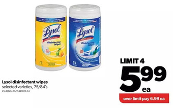 Real Canadian Superstore Lysol disinfectant wipes offer