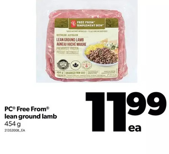 Real Canadian Superstore Pc free from lean ground lamb offer