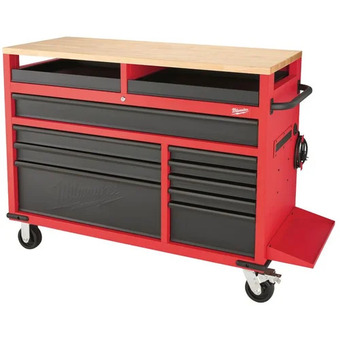 Home Depot Milwaukee 52 11-drawer mobile workbench with wood top offer