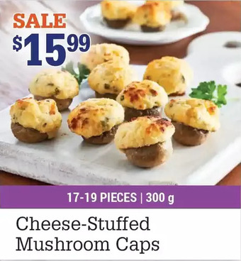 M & M Food Market Cheese-stuffed mushroom caps offer