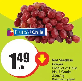 FreshCo Red seedless grapes offer