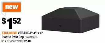 Home Depot Veranda 4 x 4 plastic post cap | 6 x 6 offer