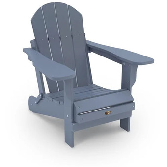 Home Depot Premium folding adirondack chair in grey offer