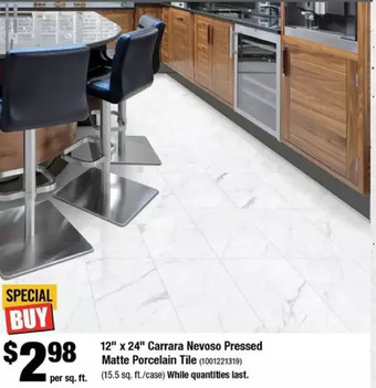 Home Depot 12 x 24 carrara nevoso pressed matte porcelain tile offer