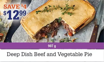 M & M Food Market Deep dish beef and vegetable pie offer