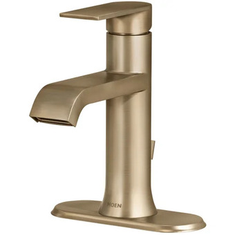 Home Depot Moen genta one-handle bathroom faucet in bronzed gold offer