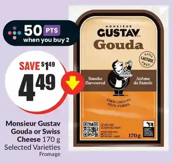 FreshCo Monsieur gustav gouda or swiss cheese offer