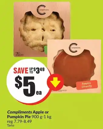 FreshCo Compliments apple or pumpkin pie offer