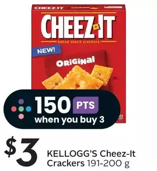 Sobeys Kellogg's cheez-it crackers offer
