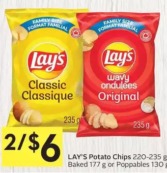 Foodland Lay's potato chips baked or poppables offer