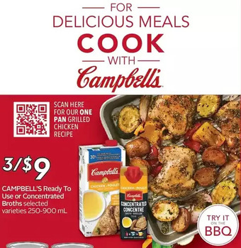 Sobeys Campbell's ready to use or concentrated broths offer