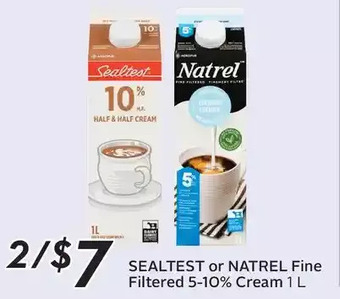 Sobeys Sealtest or natrel fine filtered 5-10% cream offer