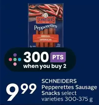 Sobeys Schneiders pepperettes sausage snacks offer