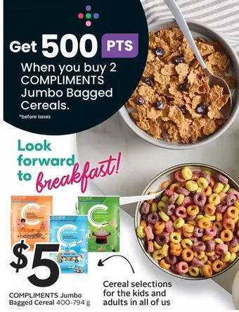 Sobeys Compliments jumbo bagged cereal offer