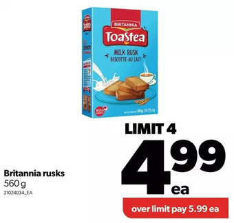 Real Canadian Superstore Britannia rusks offer