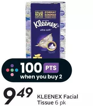 Sobeys Kleenex facial tissue offer
