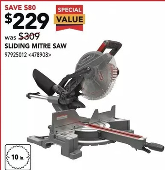 Lowe's Craftsman sliding mitre saw offer