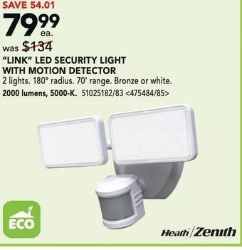 Lowe's Heath zenith link led security light with motion detector offer