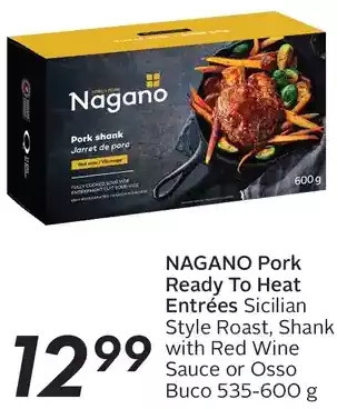 Sobeys Nagano pork ready to heat entrées offer