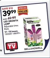 Lowe's Bell+howell led growth lamp offer