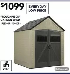 Lowe's Rubbermaid roughneck garden shed offer