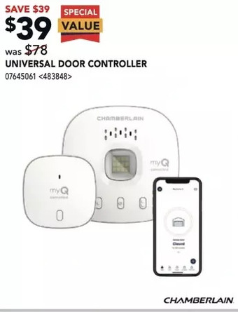 Lowe's Chamberlain universal door controller offer