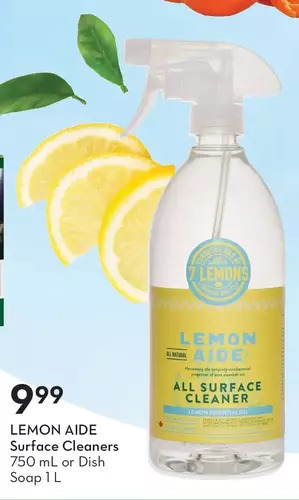 Sobeys Lemon aide surface cleaners or dish soap offer