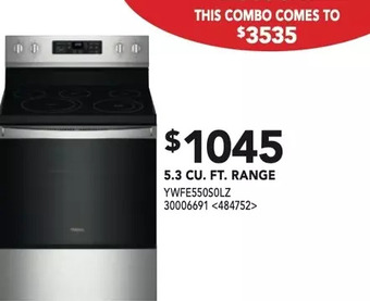Lowe's Whirlpool 5.3 cu. ft. range offer