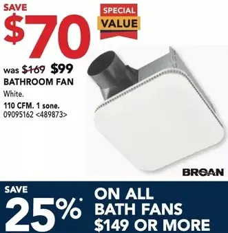 RONA Broan bathroom fan offer