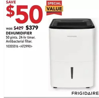 Lowe's Frigidaire dehumidifier offer