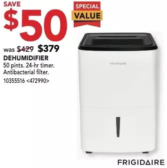 RONA Frigidaire dehumidifier offer