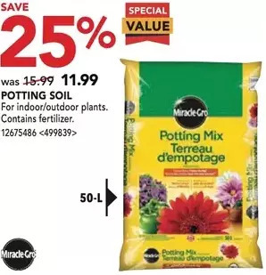 RONA Miracle-gro potting soil offer