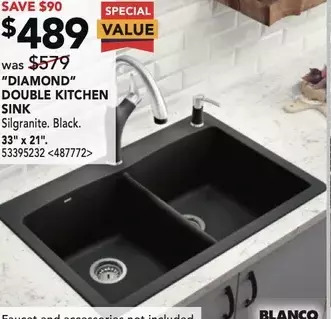 Lowe's Blanco diamond double kitchen sink offer