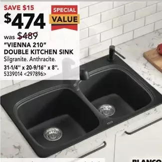 Lowe's Blanco vienna 210 double kitchen sink offer