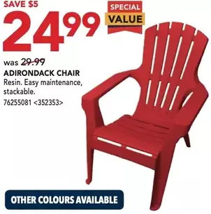 RONA Adirondack chair offer