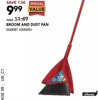 Lowe's Vileda broom and dust pan offer