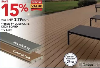 RONA Timbertech prime+ composite deck board 1 x 5-1/2 offer