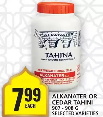 Food Basics Alkanater or cedar tahini offer