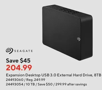 Staples Seagate expansion desktop usb 3.0 external hard drive, 8tb offer