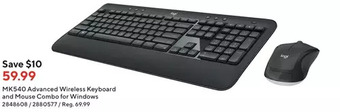 Staples Logitech mk540 advanced wireless keyboard and mouse combo for windows offer