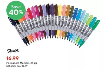 Staples Sharpie permanent markers offer