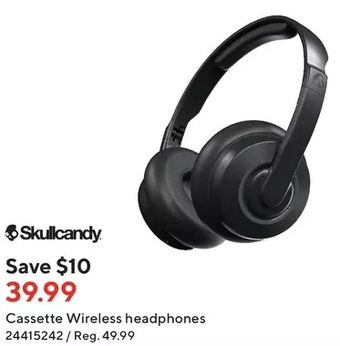 Staples Skullcandy cassette wireless headphones offer