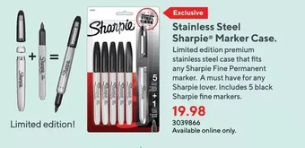 Staples Stainless steel sharpie marker case offer