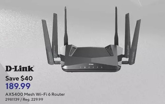 Staples D-link ax5400 mesh wi-fi 6 router offer