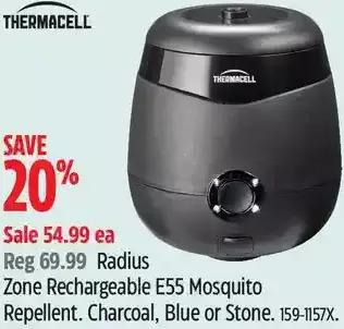 Canadian Tire Thermacell radius zone rechargeable e55 mosquito repellent offer