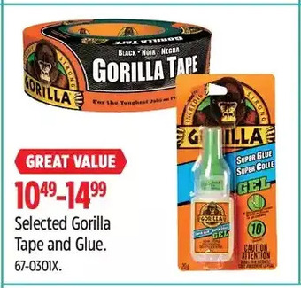 Canadian Tire Gorilla tape and glue offer