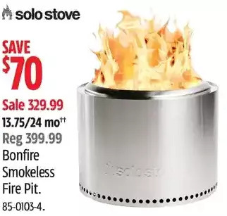 Canadian Tire Solo stove bonfire smokeless fire pit offer