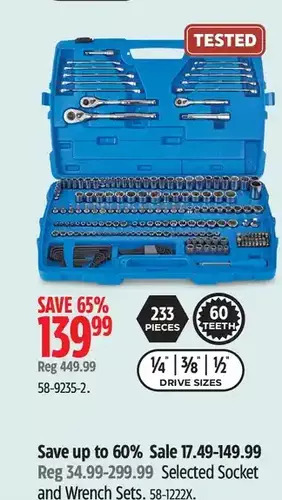 Canadian Tire Socket and wrench sets offer