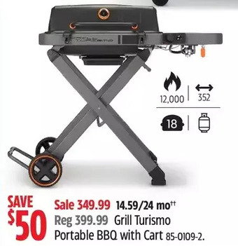 Canadian Tire Grill turismo portable bbq with cart offer
